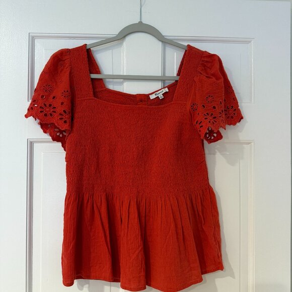 Madewell Women's Smocked Short Sleeve Top -- Medium - Picture 1 of 3